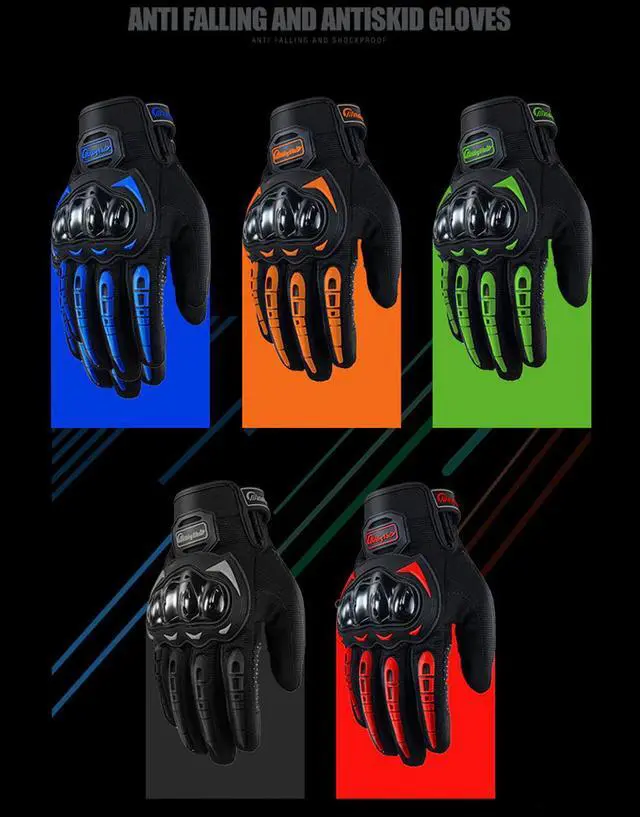 Alt view image 4 of 6 - Racing Motorcycle Motorbike Motocross Riding Dirt Bike Full Finger Sports Gloves - Red