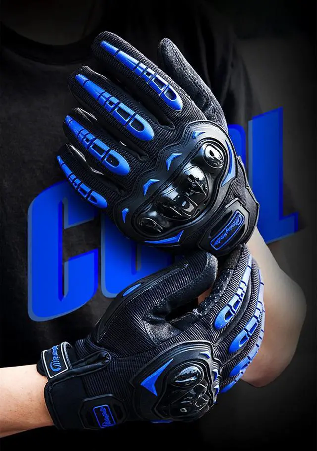 Alt view image 3 of 6 - Racing Motorcycle Motorbike Motocross Riding Dirt Bike Full Finger Sports Gloves - Red