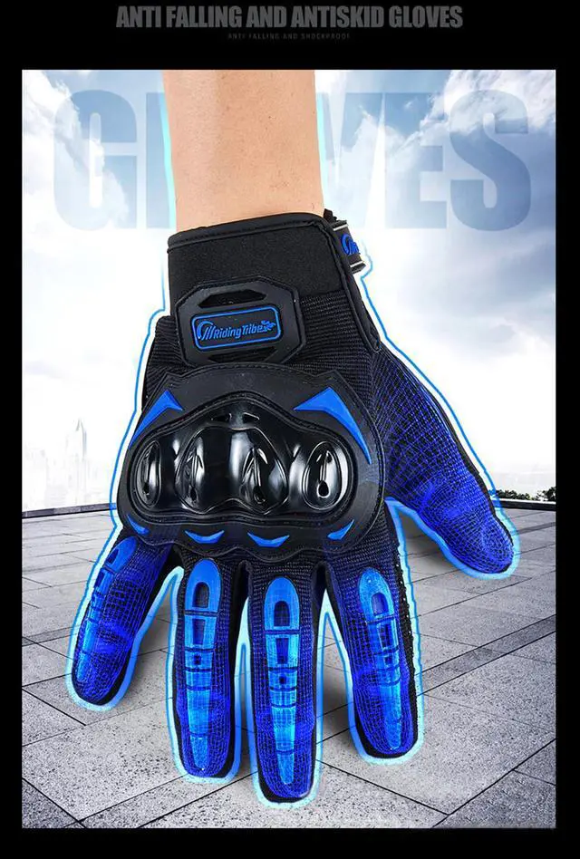 Alt view image 5 of 6 - Racing Motorcycle Motorbike Motocross Riding Dirt Bike Full Finger Sports Gloves - Red
