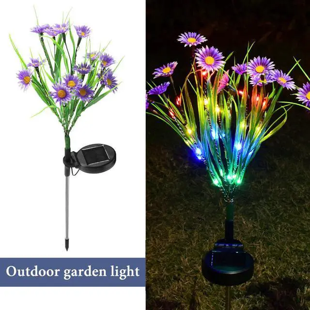 Main image of Solar Garden Lights LED Flower Stake Lamp Outdoor Yard Waterproof Patio Decor - Purple
