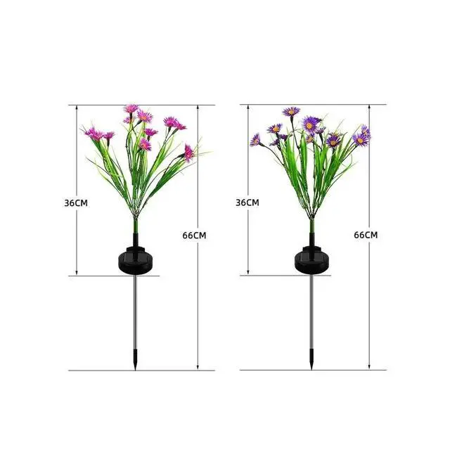 Alt view image 5 of 6 - Solar Garden Lights LED Flower Stake Lamp Outdoor Yard Waterproof Patio Decor - Pink