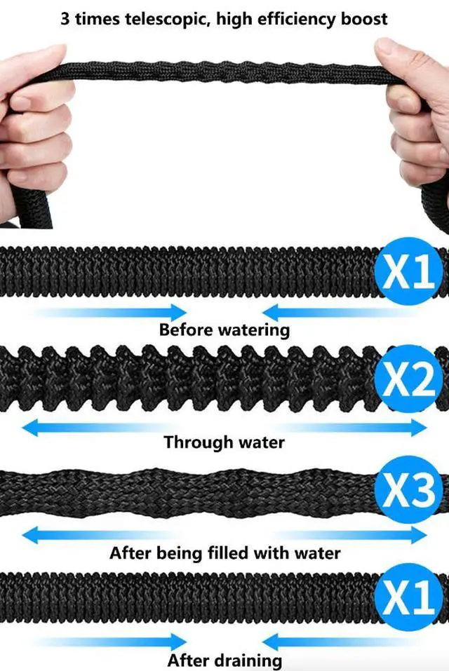 Alt view image 3 of 6 - 4X Stronger Deluxe Expandable Flexible Garden Hose Water Hose 25, 50, 75, 100FT - 75FT Hose