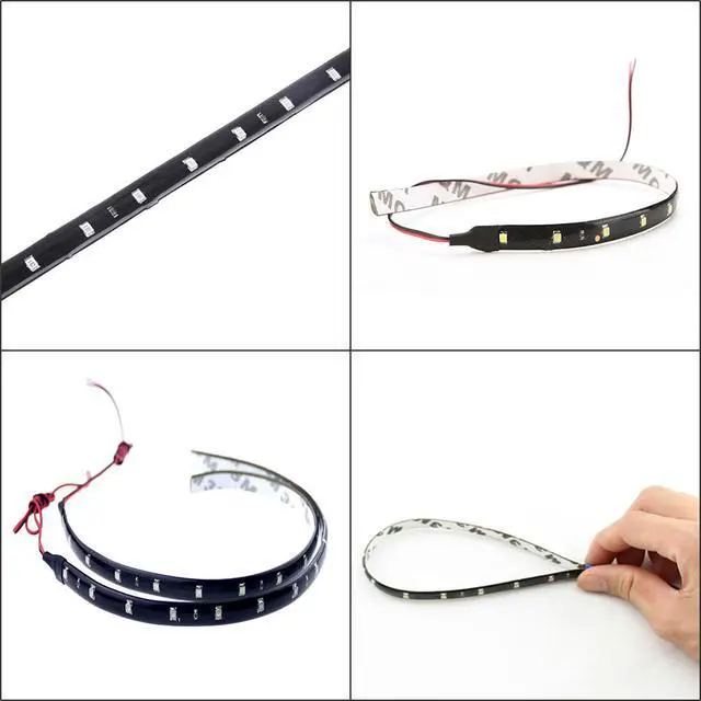 Alt view image 5 of 6 - Lot Waterproof 12''/15 DC 12V Motor LED Strip Underbody Light For Car Motorcycle - Red