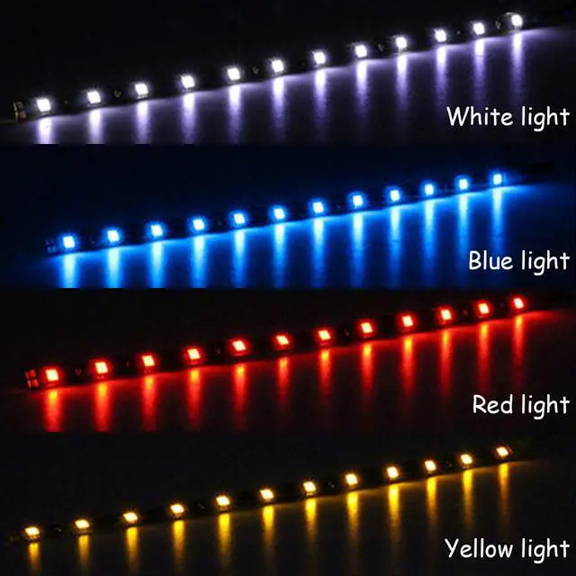 Alt view image 4 of 6 - Lot Waterproof 12''/15 DC 12V Motor LED Strip Underbody Light For Car Motorcycle - Red