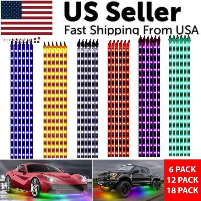 Alt view image 2 of 6 - Lot Waterproof 12''/15 DC 12V Motor LED Strip Underbody Light For Car Motorcycle - Red