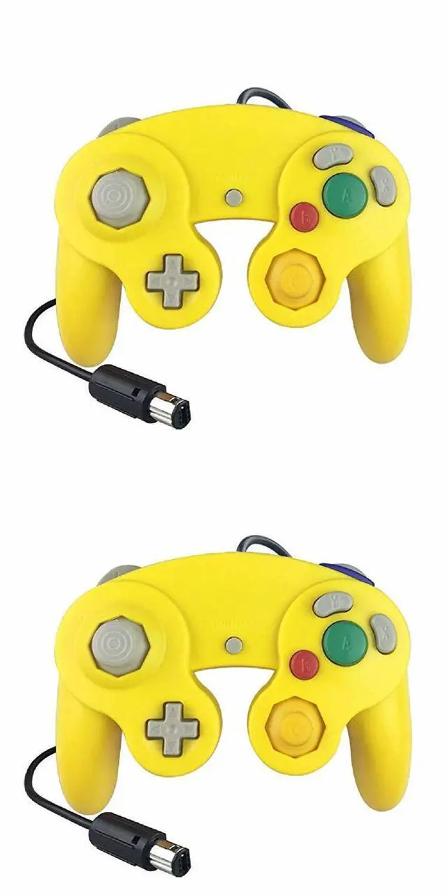 Main image of 2 Pack Wired NGC Controller Gamepad for Nintendo GameCube GC & Wii U Console USA - Yellow / Yellow