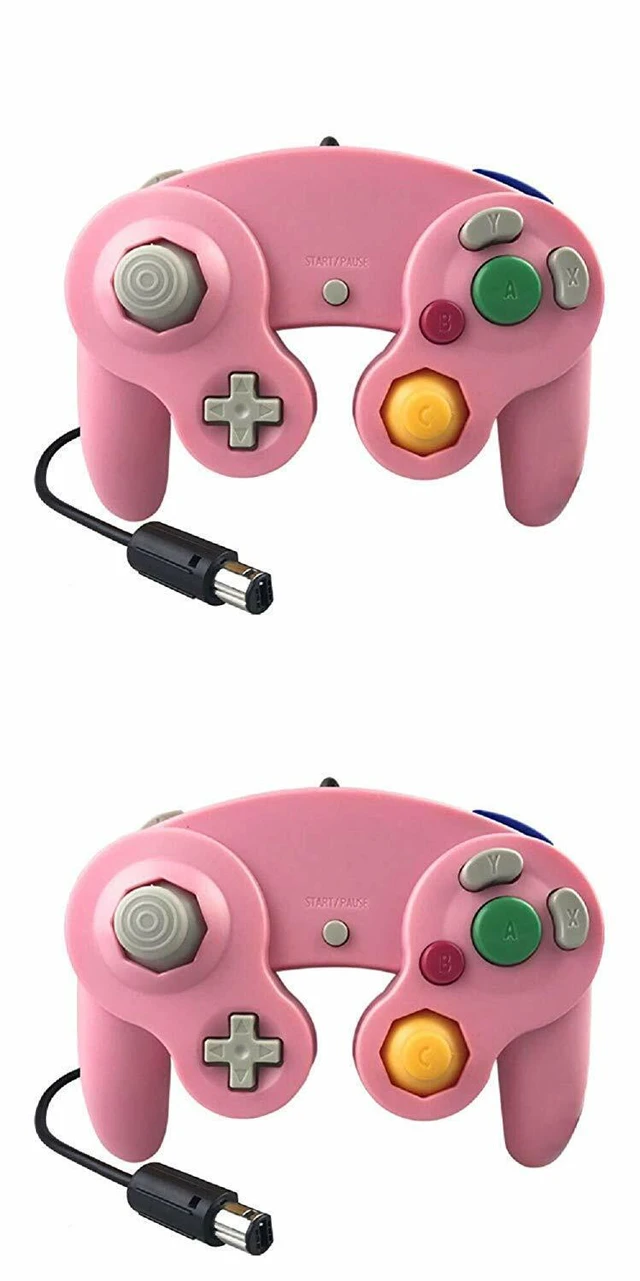 Main image of 2 Pack Wired NGC Controller Gamepad for Nintendo GameCube GC & Wii U Console USA - Pink / Pink