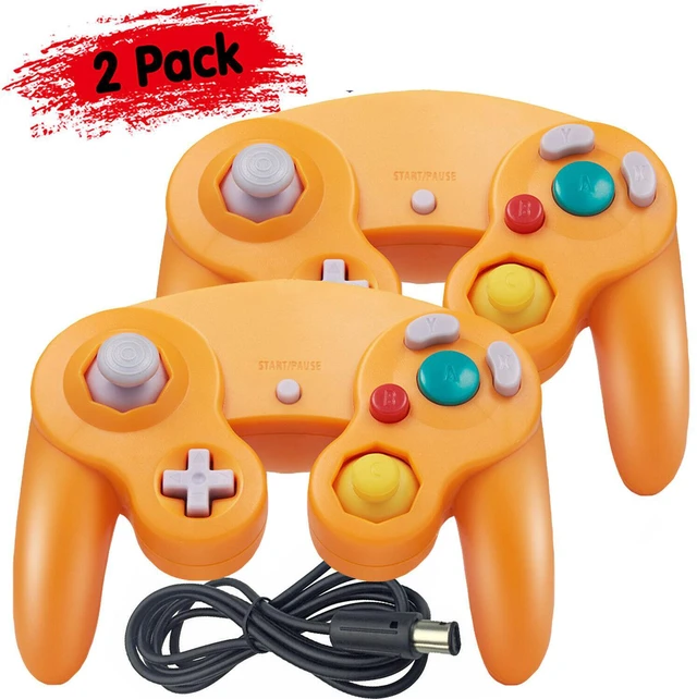 Main image of 2 Pack Wired NGC Controller Gamepad for Nintendo GameCube GC & Wii U Console USA - Orange / Orange