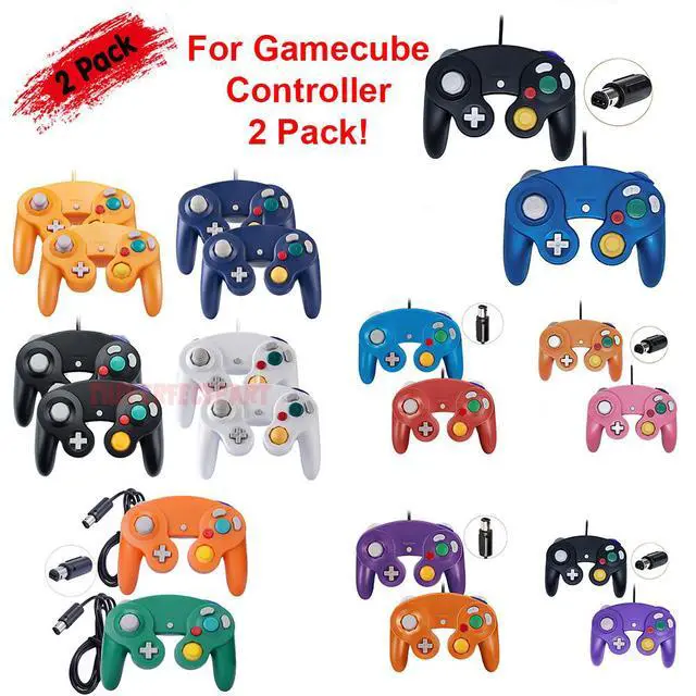 Alt view image 2 of 6 - 2 Pack Wired NGC Controller Gamepad for Nintendo GameCube GC & Wii U Console USA - Black / White