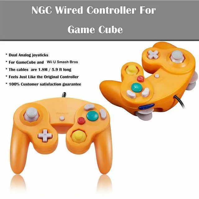 Alt view image 4 of 6 - 2 Pack Wired NGC Controller Gamepad for Nintendo GameCube GC & Wii U Console USA - Black / White