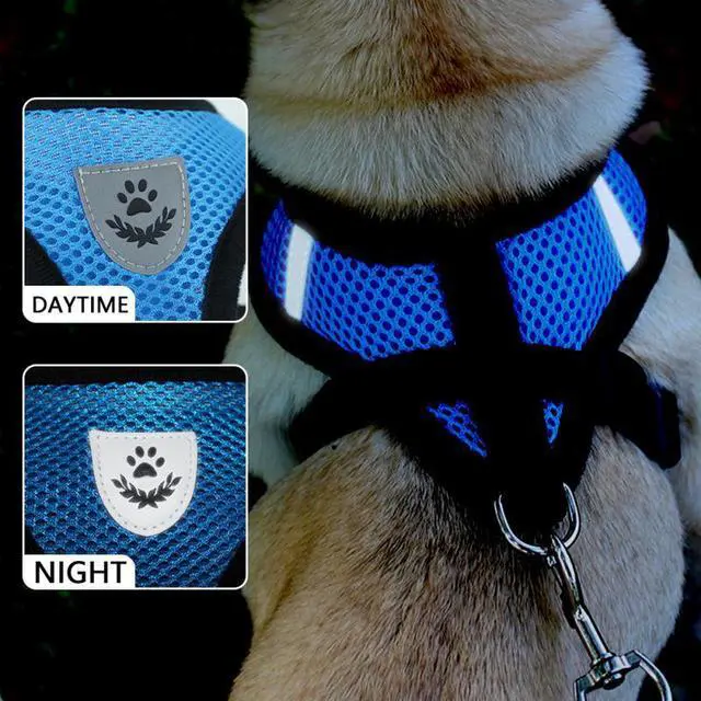 Alt view image 6 of 6 - Cat Dog Pet Harness Adjustable Control Vest Dogs Reflective S M L XL Leash - Black