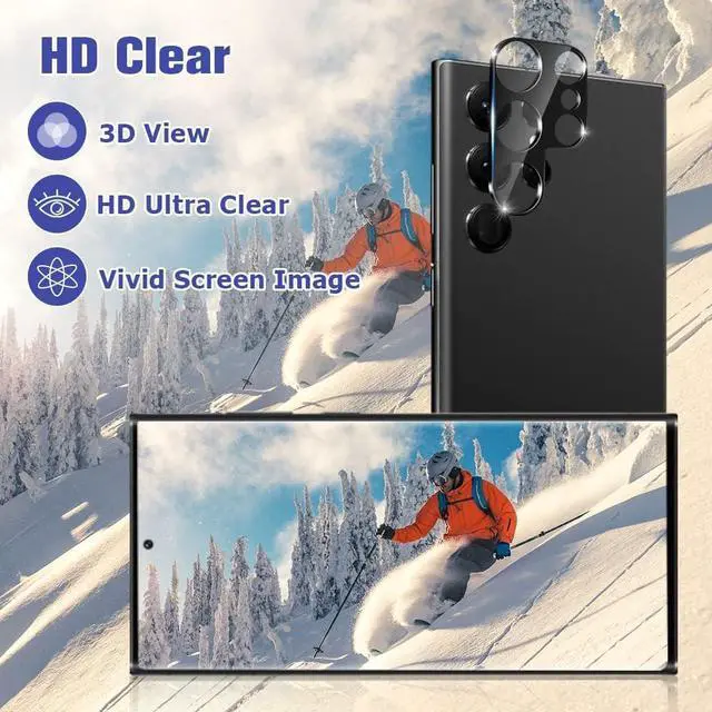 Alt view image 3 of 7 - For Samsung S24 S23 S22 Ultra Plus Tempered Glass Screen Protector Lens Hydrogel - For Samsung Galaxy S24