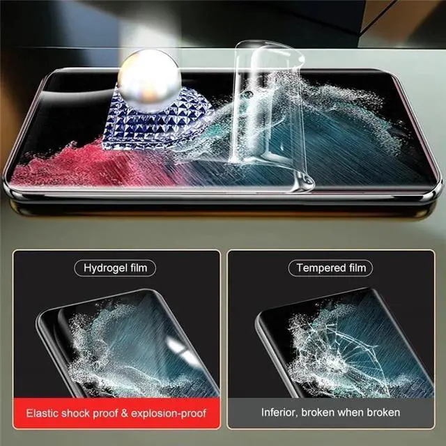 Alt view image 7 of 7 - For Samsung S24 S23 S22 Ultra Plus Tempered Glass Screen Protector Lens Hydrogel - For Samsung Galaxy S24