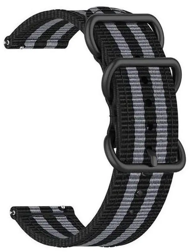 Main image of 18mm 20mm 22mm Durable Military Woven Nylon Wrist Watch Band Quick Release Strap - Black and Gray