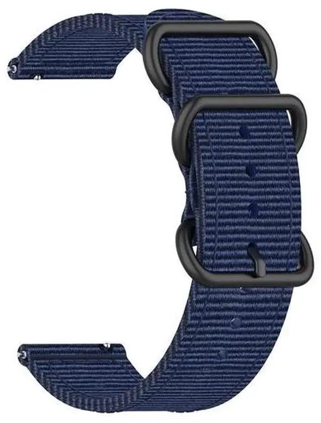 Main image of 18mm 20mm 22mm Durable Military Woven Nylon Wrist Watch Band Quick Release Strap - Navy Blue