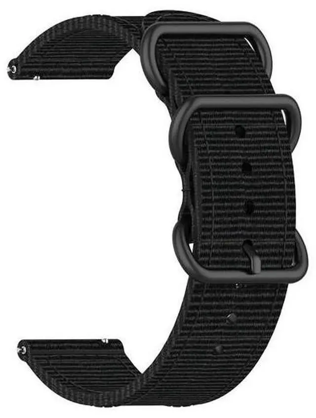 Main image of 18mm 20mm 22mm Durable Military Woven Nylon Wrist Watch Band Quick Release Strap - Black