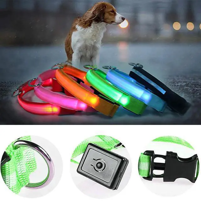Alt view image 4 of 6 - LED Adjustable Dog Collar Blinking Flashing Light Up Glow Pets Safety Waterproof - XL