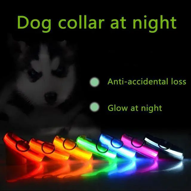 Alt view image 6 of 6 - LED Adjustable Dog Collar Blinking Flashing Light Up Glow Pets Safety Waterproof - XL