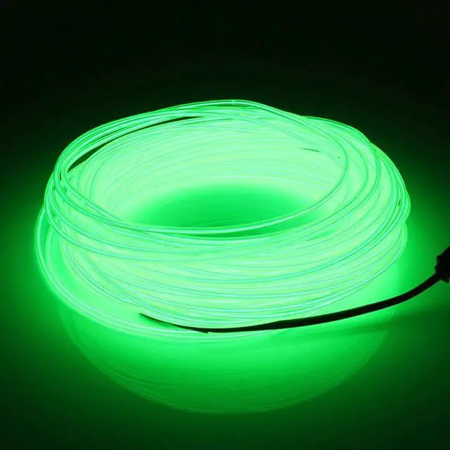 Alt view image 6 of 6 - Neon LED Light Glow EL Wire String Strip Rope Tube Decor Car Party + Controller - 10FT