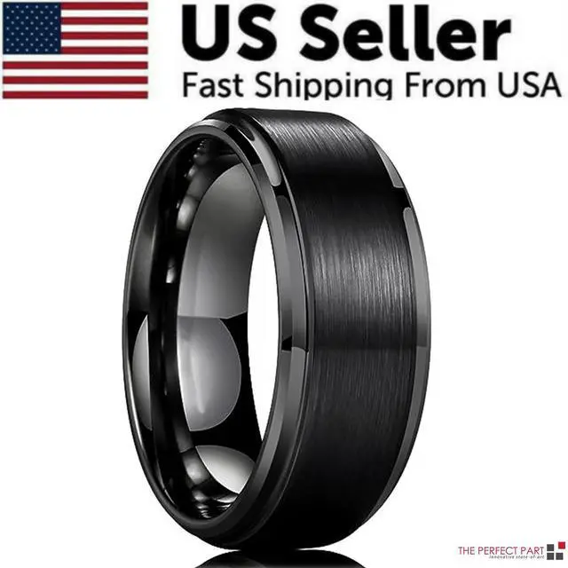 Main image of Tungsten Carbide Wedding Band Ring Brushed Silver Mens Jewelry Size 5-17 + Half - 8