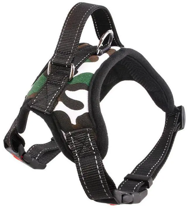 Main image of No Pull Dog Pet Harness Adjustable Control Vest Dogs Reflective XS S M Large XXL - Green/White Camouflage