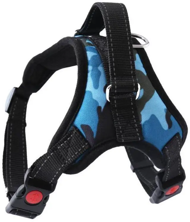 Main image of No Pull Dog Pet Harness Adjustable Control Vest Dogs Reflective XS S M Large XXL - Ocean Blue Camouflage