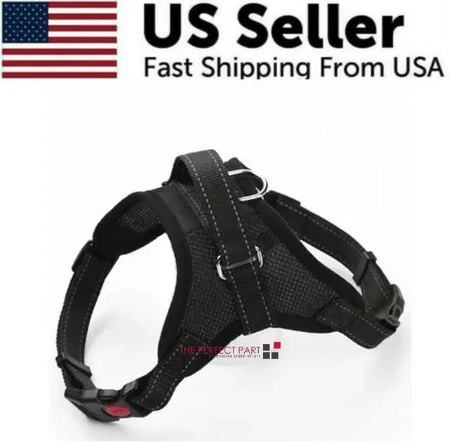 Main image of No Pull Dog Pet Harness Adjustable Control Vest Dogs Reflective XS S M Large XXL - Black Mesh