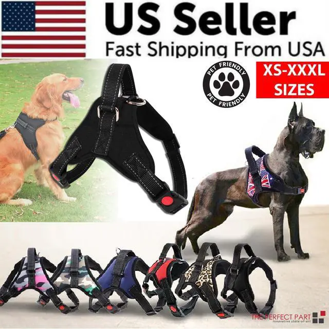 Alt view image 2 of 7 - No Pull Dog Pet Harness Adjustable Control Vest Dogs Reflective XS S M Large XXL - Black Mesh