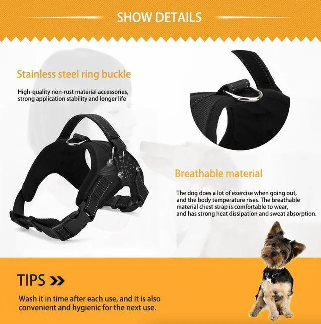 Alt view image 4 of 7 - No Pull Dog Pet Harness Adjustable Control Vest Dogs Reflective XS S M Large XXL - Purple