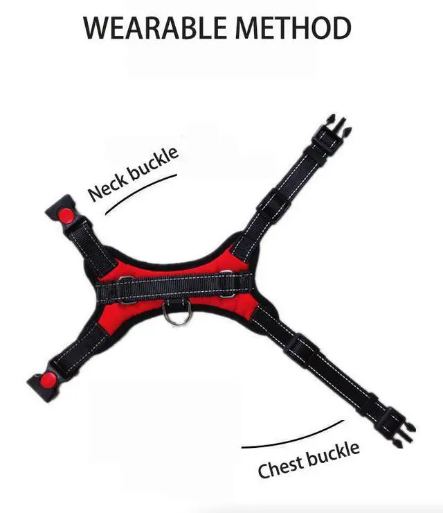 Alt view image 7 of 7 - No Pull Dog Pet Harness Adjustable Control Vest Dogs Reflective XS S M Large XXL - Black Mesh