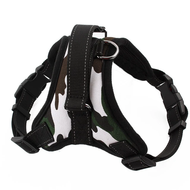 Alt view image 4 of 7 - No Pull Dog Pet Harness Adjustable Control Vest Dogs Reflective Green/White Camouflage XL