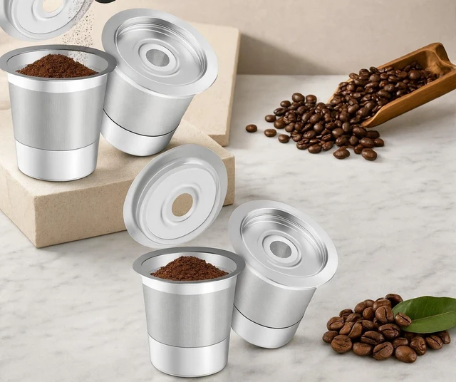 Main image of 2/4 Pack K Cup Reusable Coffee Pods for Keurig: Stainless Steel Refillable K Cup - 2 Pack