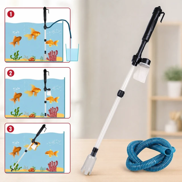 Alt view image 3 of 7 - Electric Gravel Cleaner Aquarium Fish Tank Automatic Siphon Vacuum Water Change