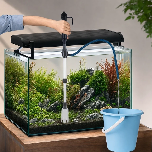 Alt view image 6 of 7 - Electric Gravel Cleaner Aquarium Fish Tank Automatic Siphon Vacuum Water Change