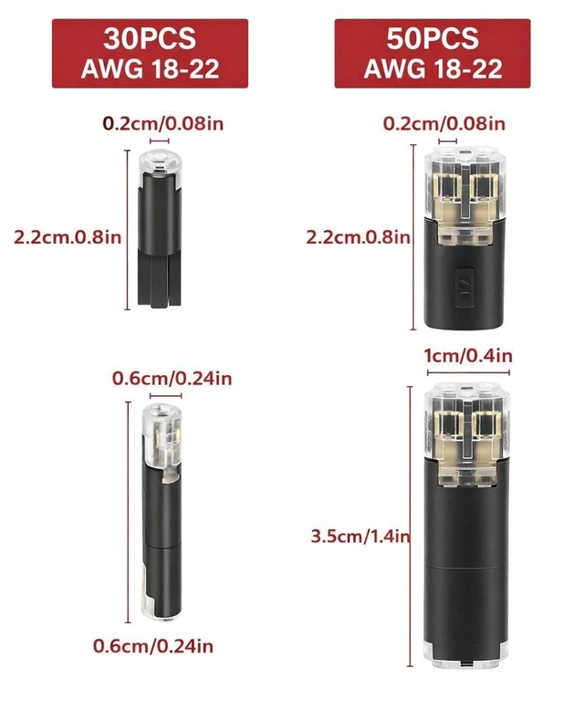 Alt view image 2 of 7 - 80 PCS Plug-In Quick Wire Connectors, Reusable Clamp Terminal Blocks for Cables
