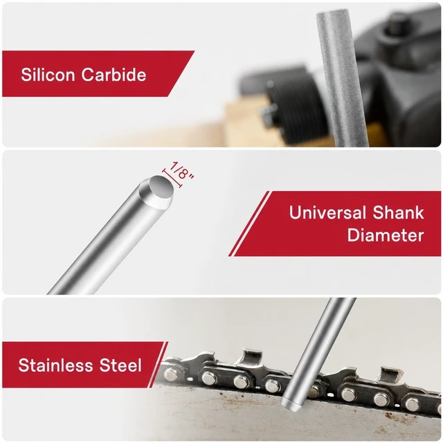 Alt view image 3 of 7 - 45PCS 5/32" 3/16" 7/32" Diamond Chainsaw Sharpening Bits for Dremel Rotary Tool