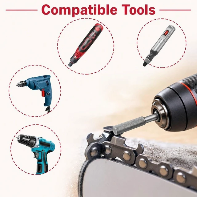 Alt view image 6 of 7 - 45PCS 5/32" 3/16" 7/32" Diamond Chainsaw Sharpening Bits for Dremel Rotary Tool