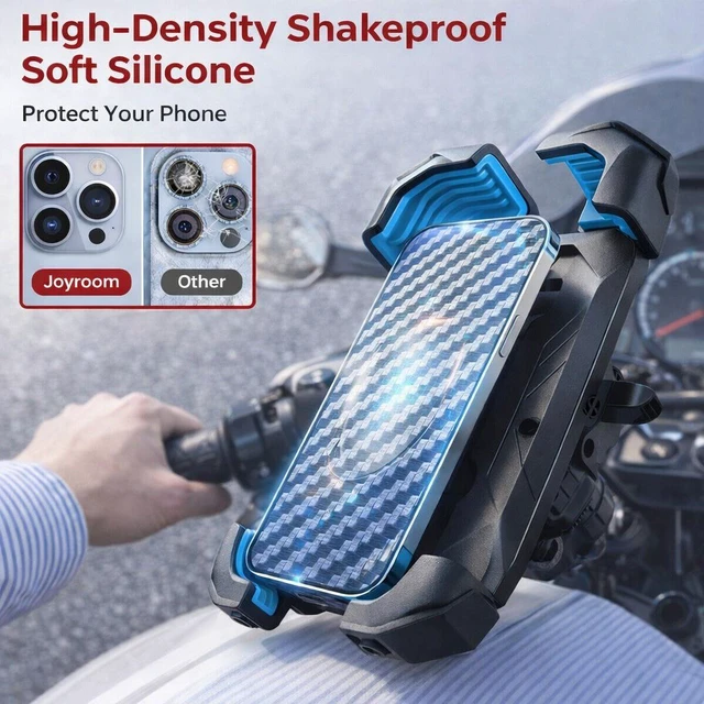 Alt view image 6 of 7 - Motorcycle Phone Mount Auto Lock 100MPH Military Anti-Shake Bike Phone Holder US