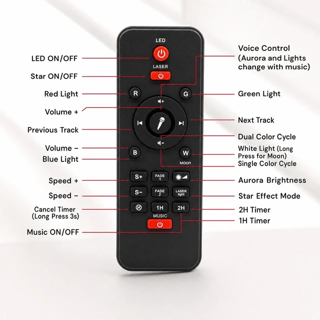 Alt view image 7 of 7 - Aurora Projector Galaxy Star Night Light LED Lamp for Bedroom Ceiling Decor