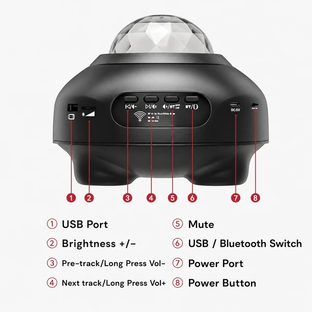 Alt view image 5 of 7 - Aurora Projector Galaxy Star Night Light LED Lamp for Bedroom Ceiling Decor