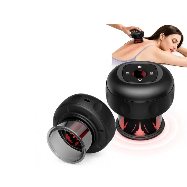 Main image of 2PC Electric Heating Cupping Therapy Set Gua Sha Anti Cellulite Therapy Massager