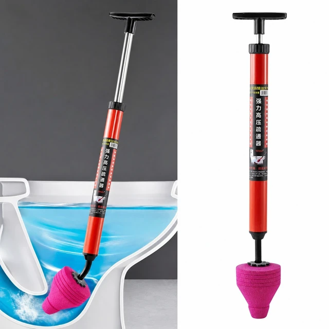 Alt view image 2 of 7 - Heavy Duty High Pressure Toilet Unblock Plunger Clog Drain Buster Vacuum Pump US