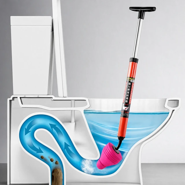 Alt view image 7 of 7 - Heavy Duty High Pressure Toilet Unblock Plunger Clog Drain Buster Vacuum Pump US