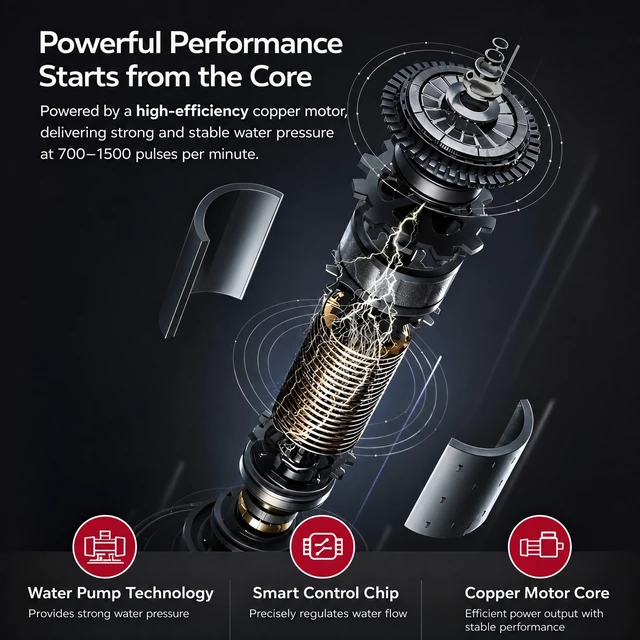 Alt view image 3 of 7 - Deluxe Water Flosser Water Pick Cordless Oral Irrigator Dental Teeth Cleaner