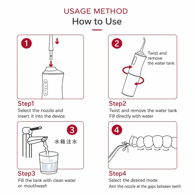 Alt view image 4 of 7 - Deluxe Water Flosser Water Pick Cordless Oral Irrigator Dental Teeth Cleaner