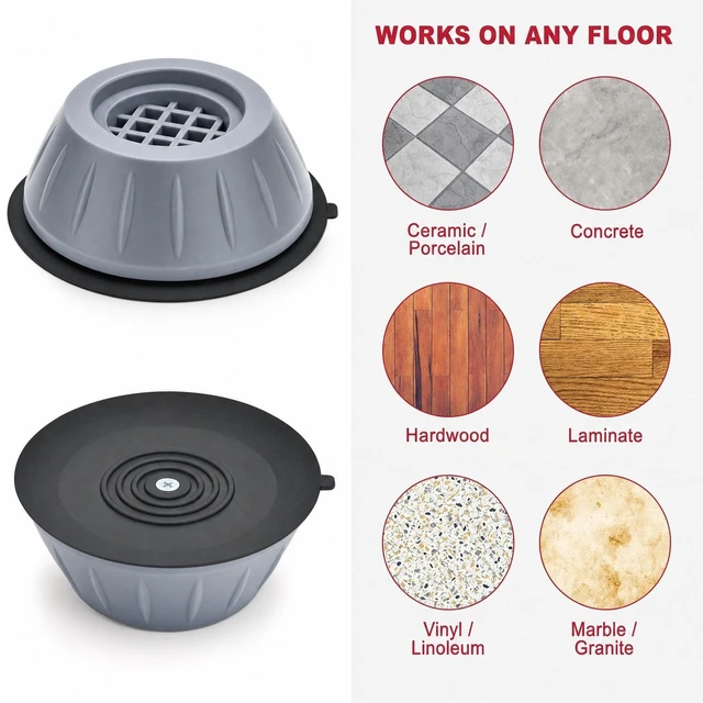 Alt view image 3 of 7 - 8PCS Anti massage Rubber Feet Washing Machine Mats Support Anti-Slip Base Pads