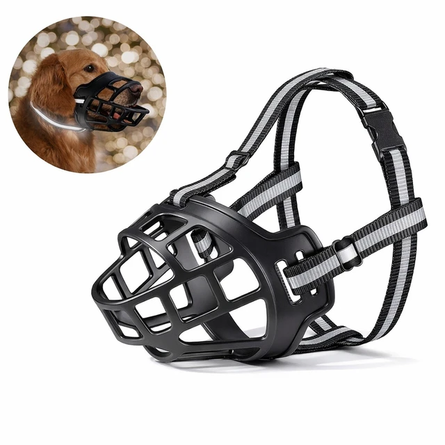 Alt view image 6 of 7 - Adjustable Dog Muzzle Silicone Breathable Strong Basket Dogs Mouth Muzzles USA - XL