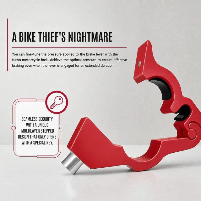 Alt view image 6 of 7 - Anti-Theft Lock Bike Motorcycle Handlebar Brake Clutch Security Lock Accessories - Black