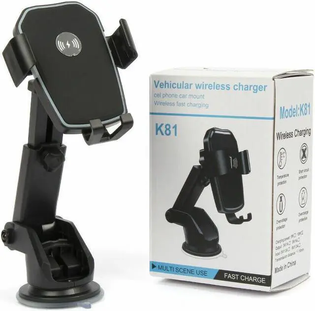 Main image of Qi Wireless Fast Charging Car Charger Mount Holder Stand 2 in 1 For Cell Phone