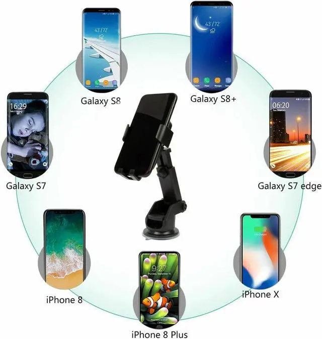 Alt view image 4 of 7 - Qi Wireless Fast Charging Car Charger Mount Holder Stand 2 in 1 For Cell Phone